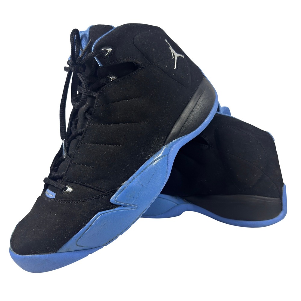 Nike Air Jordan Team Basketball Shoes Black Blue Nubuck Men Size 11.5
